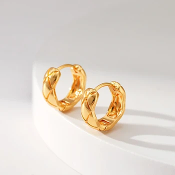 Aukso spalvos lankeliai Auskarai moterims X forma Stambus ausų rankogalių rankogaliai 