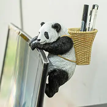 Mini kuprinė Panda skulptūra Rankdarbiai Derva Panda statula sodui Lauke kabanti panda dekoravimo ornamentas Tiekimo įrankiai