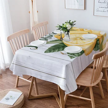 Vasarinė citrina Retro Maroko staltiesė Neperšlampamas valgomojo stalas Stačiakampė apvali staltiesė Namų tekstilė Virtuvės dekoravimas